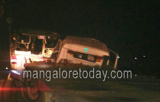 Trailer-bus collision near Maravanthe beach